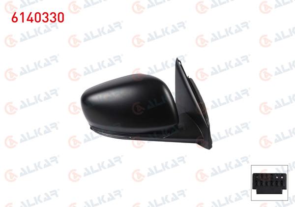 ALKAR 6140330 | Dış Dikiz Aynası Sağ Elektrikli Isıtmalı Astarlı Sinyalli 9 Pin Renault Kadjar 2015 -