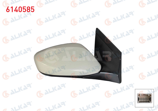 ALKAR 6140585 | Dış Dikiz Aynası Sağ Elektrikli Isıtmalı Astarlı 5 Pin Hyundai i30 (Gd) 2011-2017