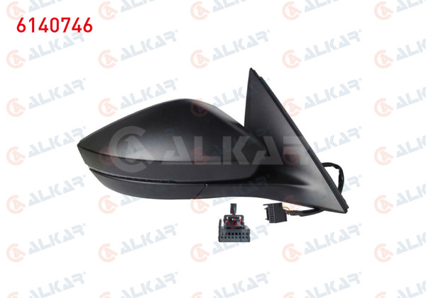 ALKAR 6140746 | Dış Dikiz Aynası Sağ Elektrikli Isıtmalı Astarlı Sinyalli Led 6 Pin Skoda Scala / Kamıq 2019 -