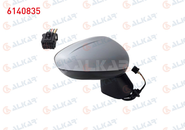 ALKAR 6140835 | Dış Dikiz Aynası Sağ Elektrikli Isıtmalı Astarlı Sensörlü 7 Pin Opel Crossland X (P17) 2017 -