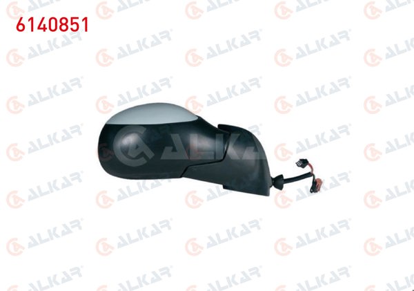 ALKAR 6140851 | Dış Dikiz Aynası Sağ Elektrikli Isıtmalı Astarlı (5 Pin) Citroen C3 (Fc) 2002-2009
