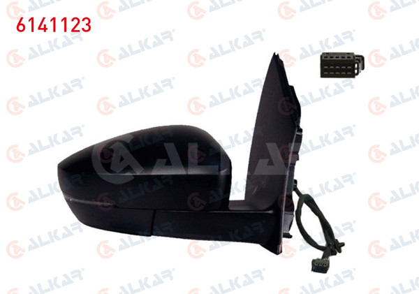 ALKAR 6141123 | Dış Dikiz Aynası Sağ Elektrikli Isıtmalı Sinyalli Dıkdortgen Soketlı 6 Pin Volkswagen Polo (6R1, 6C1) 2010-2017