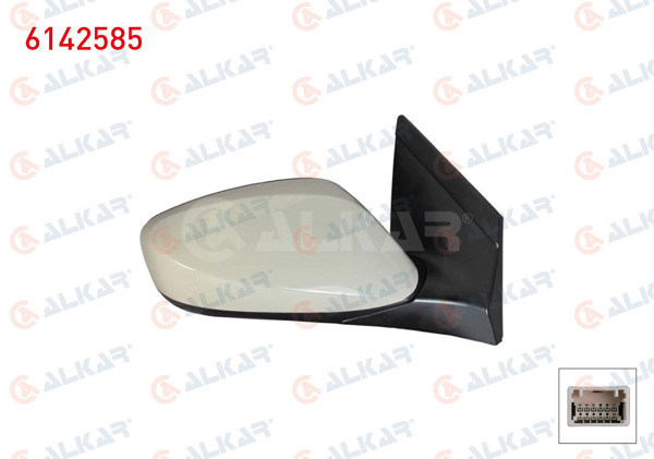 ALKAR 6142585 | Dış Dikiz Aynası Sağ Elektrikli Astarlı 3 Pin Hyundai i30 (Gd) 2011-2017