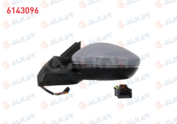 ALKAR 6143096 | Dış Dikiz Aynası Sol Elektrikli Isıtmalı Astarlı Otomatik Katlanır 7 Pin Seat Leon (1P1) 2009 -