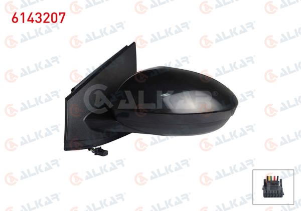 ALKAR 6143207 | Dış Dikiz Aynası Sol Elektrikli Isıtmalı Astarlı 5 Pin Dacia Sandero / Stepway II (B8_) 2021-/ Jogger 2022-/ Logan III 2021 -