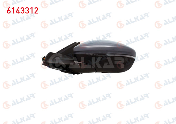 ALKAR 6143312 | Dış Dikiz Aynası Sol Elektrikli Isıtmalı Astarlı Otomatik Katlanır Sinyalli Alt Aydınlatmalı Ledlı 10 Pin Opel Corsa F 2019-/ Peugeot 208 II 2019 -