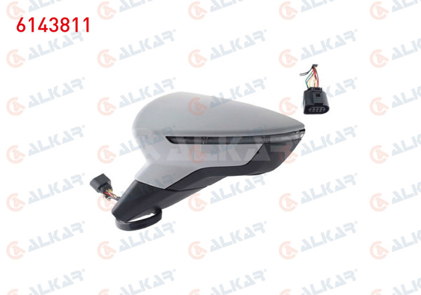 ALKAR 6143811 | Dış Dikiz Aynası Sol Elektrikli Isıtmalı Astarlı Sinyalli 6 Pin Seat Ibiza V (Kj1) 2017 -
