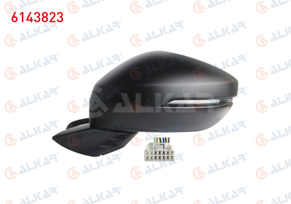 ALKAR 6143823 | Dış Dikiz Aynası Sol Elektrikli Asferık Isıtmalı Astarlı Otomatik Katlanır Sinyalli Led Kör Noktalı 10 Pin Honda Civic Xı Sedán (Fe, Fl) 2021 -