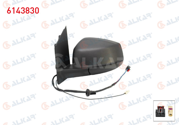 ALKAR 6143830 | Dış Dikiz Aynası Sol Elektrikli Isıtmalı Antenlı 5 Pin Ford Tourneo Connect 2022-/ Volkswagen Caddy V 2020 -
