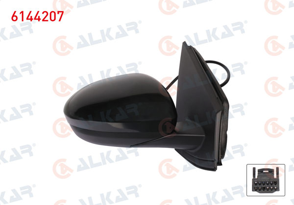 ALKAR 6144207 | Dış Dikiz Aynası Sağ Elektrikli Isıtmalı Astarlı 7 Pin Dacia Sandero / Stepway II (B8_) 2021-/ Jogger 2022-/ Logan III 2021 -