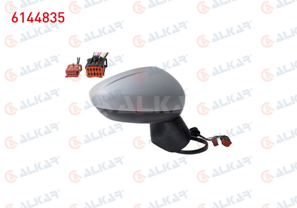 ALKAR 6144835 | Dış Dikiz Aynası Sağ Elektrikli Isıtmalı Astarlı Otomatik Katlanır Sensörlü Kör Noktalı 9 + 2 Pin Opel Crossland X (P17) 2017 -