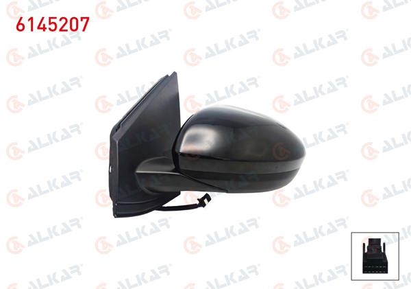 ALKAR 6145207 | Dış Dikiz Aynası Sol Elektrikli Isıtmalı Astarlı Kör Noktalı 7 Pin Dacia Sandero / Stepway II (B8_) 2021-/ Jogger 2022-/ Logan III 2021 -