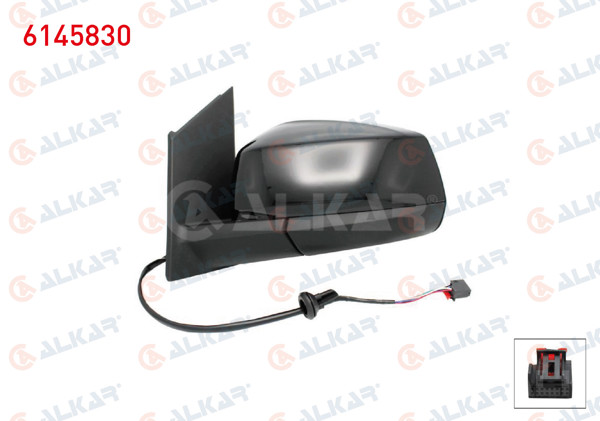 ALKAR 6145830 | Dış Dikiz Aynası Sol Elektrikli Isıtmalı Otomatik Katlanır Parlak Siyah 7 Pin Ford Tourneo Connect 2022-/ Volkswagen Caddy V 2020 -