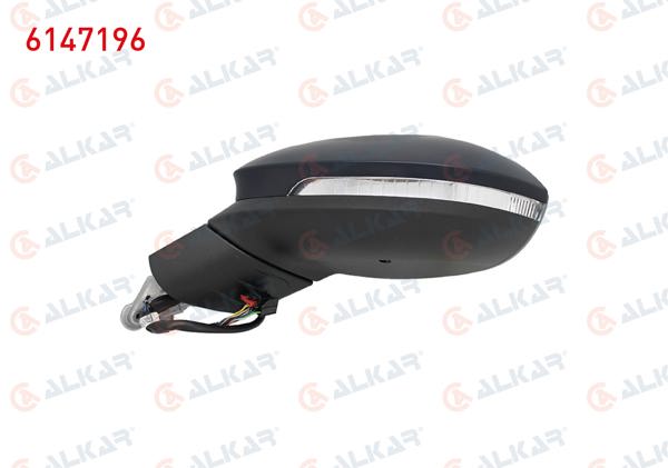 ALKAR 6147196 | Dış Dikiz Aynası Sol Elektrikli Isıtmalı Asferık Astarlı Otomatik Katlanır Sinyalli Alt Aydınlatmalı Hafızalı Kör Noktalı 16 Pin Volkswagen Golf VIII 2019 -