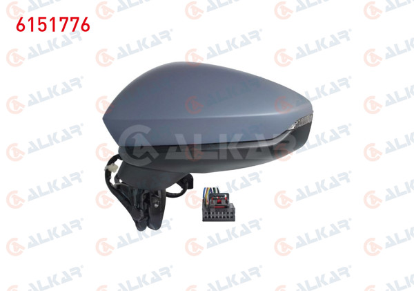 ALKAR 6151776 | Dış Dikiz Aynası Sol Elektrikli Asferık Astarlı Otomatik Katlanır Sinyalli Ledlı 10 Pin Audi A3 Sportback 2019 -