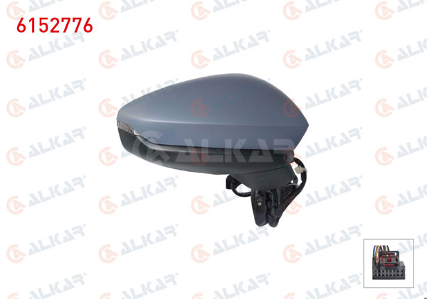 ALKAR 6152776 | Dış Dikiz Aynası Sağ Elektrikli Astarlı Otomatik Katlanır Sinyalli Hafızalı Ledlı 14 Pin Audi A3 Sportback 2019 -