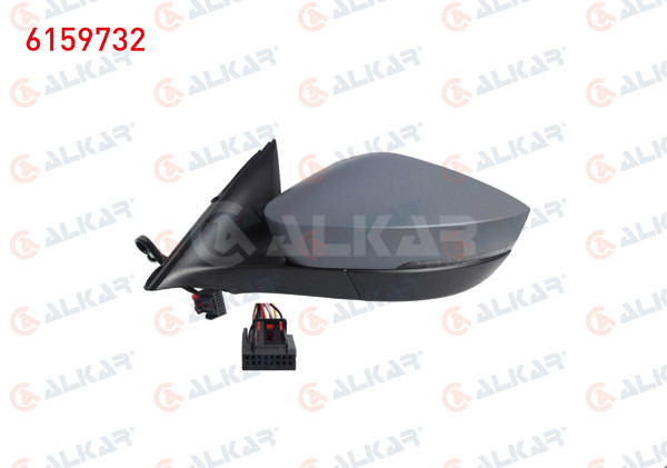 ALKAR 6159732 | Dış Dikiz Aynası Sol Elektrikli Isıtmalı Astarlı Otomatik Katlanır Sinyalli Ledlı 8 Pin Skoda Octavia IV 2020 -