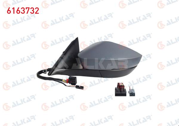 ALKAR 6163732 | Dış Dikiz Aynası Sol Elektrikli Isıtmalı Astarlı Otomatik Katlanır Sinyalli Alt Aydınlatmalı Hafızalı Ledlı Kör Noktalı 13 + 2 Pin Skoda Octavia IV 2020 -