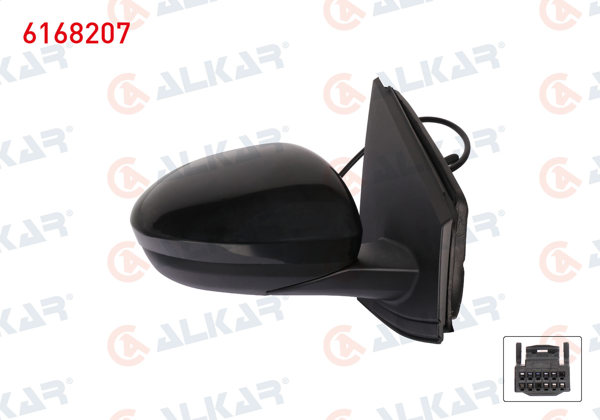 ALKAR 6168207 | Dış Dikiz Aynası Sağ Mekanik Astarlı Dacia Sandero / Stepway II (B8_) 2021-/ Jogger 2022-/ Logan III 2021 -