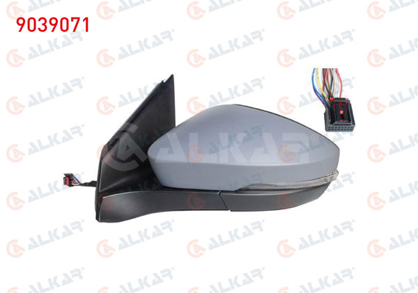 ALKAR 9039071 | Dış Dikiz Aynası Sol Elektrikli Asferık Isıtmalı Astarlı Sinyalli 8 Pin Volkswagen T-Cross 2018 -