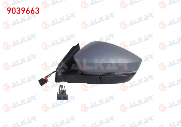 ALKAR 9039663 | Dış Dikiz Aynası Sol Elektrikli Isıtmalı Astarlı Sinyalli Kör Noktalı 9 Pin Nissan Qashqai 2021 -