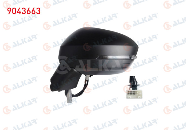 ALKAR 9043663 | Dış Dikiz Aynası Sol Elektrikli Isıtmalı Astarlı Otomatik Katlanır Sinyalli Kör Noktalı 11 Pin Nissan Qashqai 2021 -