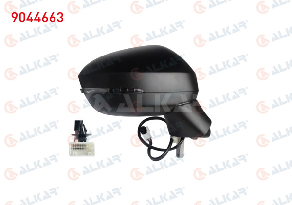 ALKAR 9044663 | Dış Dikiz Aynası Sağ Elektrikli Isıtmalı Astarlı Otomatik Katlanır Sinyalli Kör Noktalı 11 Pin Nissan Qashqai 2021 -