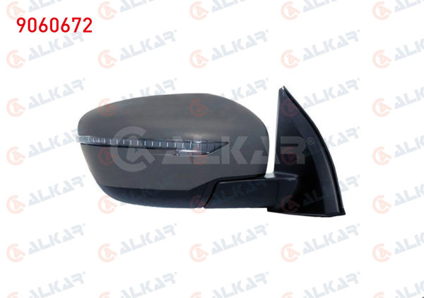 ALKAR 9060672 | Dış Dikiz Aynası Sağ Astarlı Isıtmalı Elektrikli Siyah Led Sinyalli 7 Pin Nissan Qashqai 2013 -