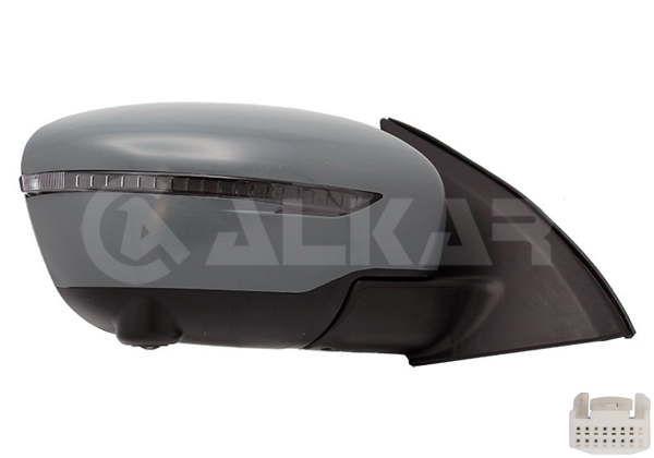 ALKAR 9064672 | Dış Dikiz Aynası Sağ Astarlı Kameralı Katlanır Isıtmalı Elektrikli Siyah Led Sinyalli 13 Pin Nissan Qashqai 2013 -