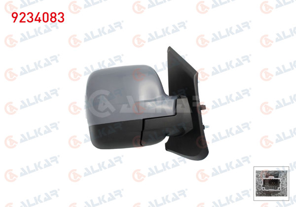 ALKAR 9234083 | Dış Dikiz Aynası Sağ Mekanik Asferık Astarlı Sinyalli Sensörlü 4 Pin Renault Traffic 2014 -