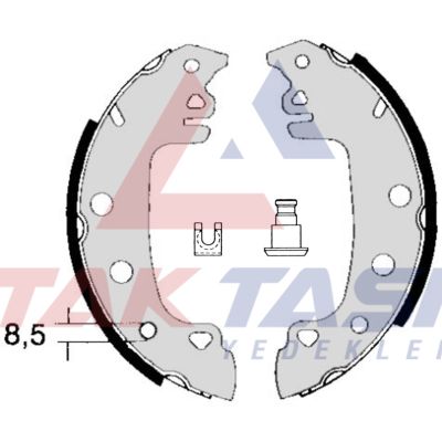 AP AP00770 | Fren Pabuç Balata Arka Fiat 131 1.3 228,6X42 mm 1979-1993 / Sahın 1.6 1993-2002 / Kartal 1.6 1993-2002 / Dogan 1.6 1993-2002 / Renault R12 1.4 1979-1993