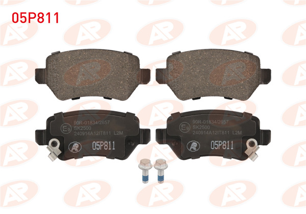 AP 05P811 | Fren Balata Arka Ikazlı Opel Astra H 1.3 CDTI 2004-2010 / Astra H 1.6İ 2004-2010 / Astra G 1.6 16V 1998-2005 / Zafira B 1.9 CDTI 2005-2011 / Kia Ceed 1.6 CRDI 2012-/ Hyundai Ix20 1.4 CRDI 2010 -