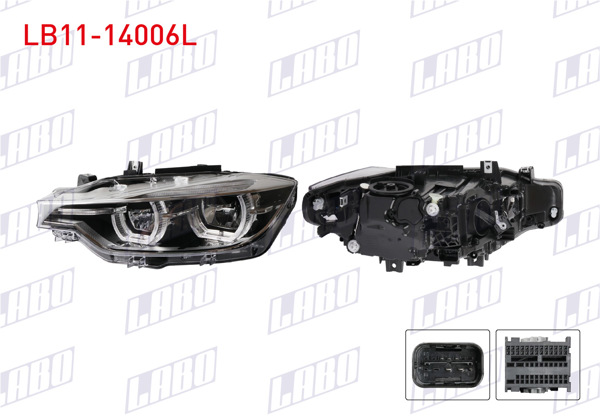 LABO LB11-14006L | Far Sol Led Krom Çerçeveli BMW 3 Serisi (F30 Lcı) 2016-2019