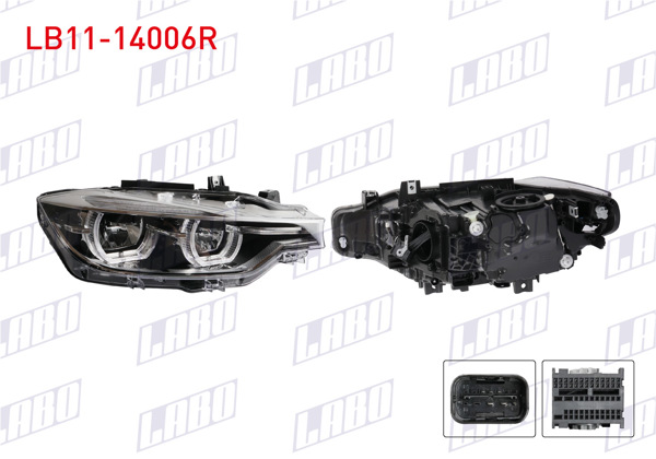 LABO LB11-14006R | Far Sağ Led Krom Çerçeveli BMW 3 Serisi (F30 Lcı) 2016-2019