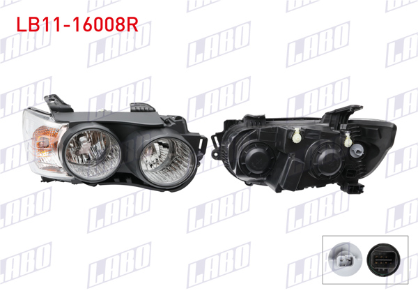 LABO LB11-16008R | Far Sağ Siyah Halkalı Chevrolet Aveo (T300) 2011 -