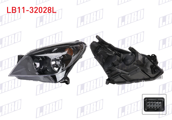 LABO LB11-32028L | Far Sol Siyah Motorlu Sarı Sinyal Opel Astra H 2007-2010
