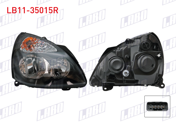 LABO LB11-35015R | Far Sağ Icı Gri Renault Clio II 2001 -