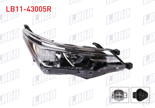 LABO LB11-43005R | Far Sağ Motorlu Ledlı Nikelaj Cıtalı Toyota Corolla 17-18