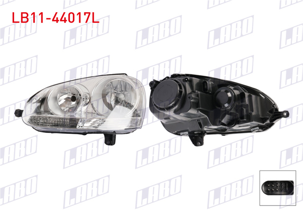 LABO LB11-44017L | Far Sol Icı Nikelaj Motorsuz 6 Pin Volkswagen Golf V / Jetta 2005 -