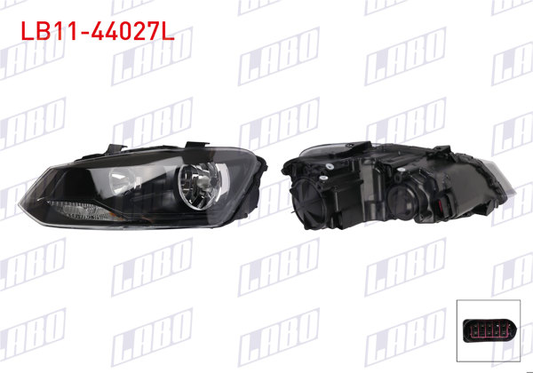 LABO LB11-44027L | Far Sol Siyah Motorlu Volkswagen Polo V (6R1, 6C1) 2009-2018