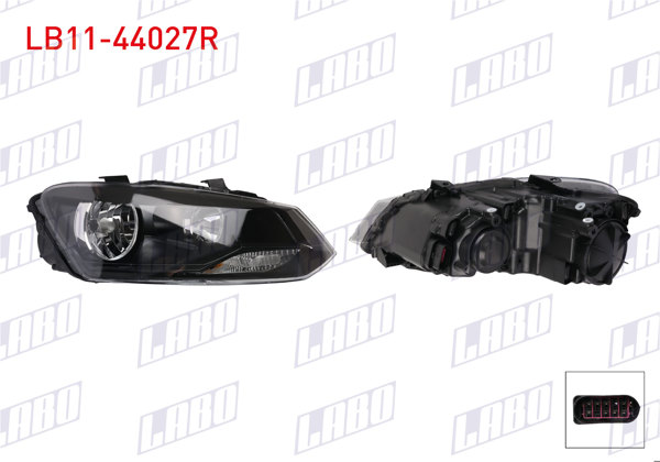 LABO LB11-44027R | Far Sağ Siyah Motorlu Volkswagen Polo V (6R1, 6C1) 2009-2018