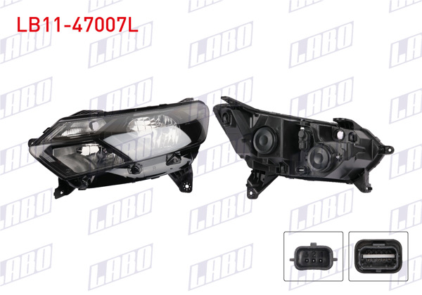 LABO LB11-47007L | Far Sol Motorlu Icı Siyah Ledsız Dacia Sandero 2022 -