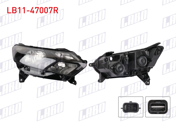 LABO LB11-47007R | Far Sağ Motorlu Icı Siyah Ledsız Dacia Sandero 2022 -