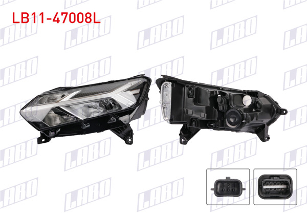 LABO LB11-47008L | Far Sol Motorlu Ledlı Krom Dacia Sandero 2022 -