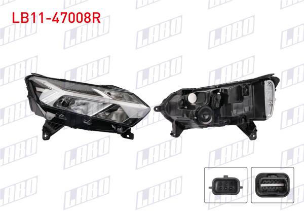 LABO LB11-47008R | Far Sağ Motorlu Ledlı Krom Dacia Sandero 2022 -