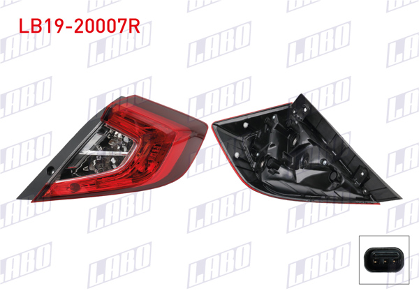 LABO LB19-20007R | Stop Sağ Dış Honda Civic Sedan Fc5 2016-2022