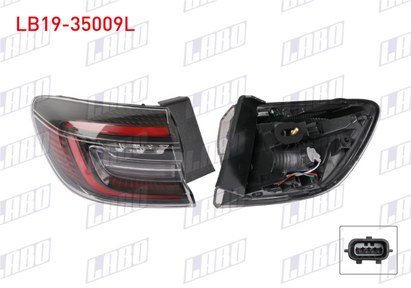LABO LB19-35009L | Stop Sol Dıs Ledlı Kırmızı Cızgılı Renault Clio V Faz 2 2024 -