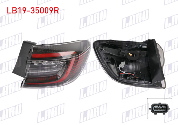 LABO LB19-35009R | Stop Sağ Dış Ledlı Kırmızı Cızgılı Renault Clio V Faz 2 2024 -