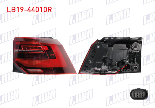 LABO LB19-44010R | Stop Sağ Dış Kayar Ledlı Volkswagen Golf VIII