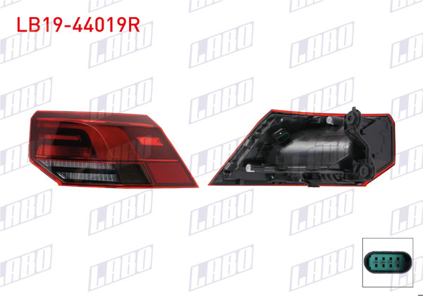 LABO LB19-44019R | Stop Sağ Dış Ledlı Volkswagen Golf 8 (Cd1, Da1) 2020 -